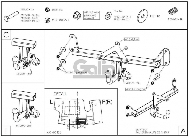 Фаркоп швидкознімний BMW 3 Series GT F34 2012-2018 #6