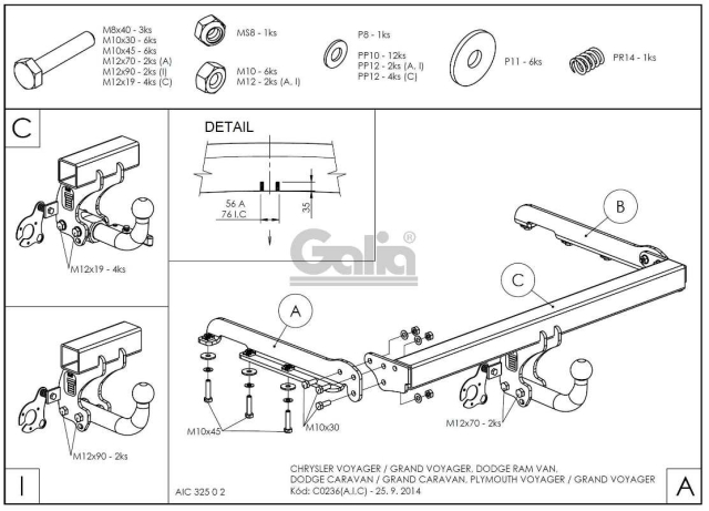 Фаркоп знімний Chrysler Voyager 2001-2008 #8