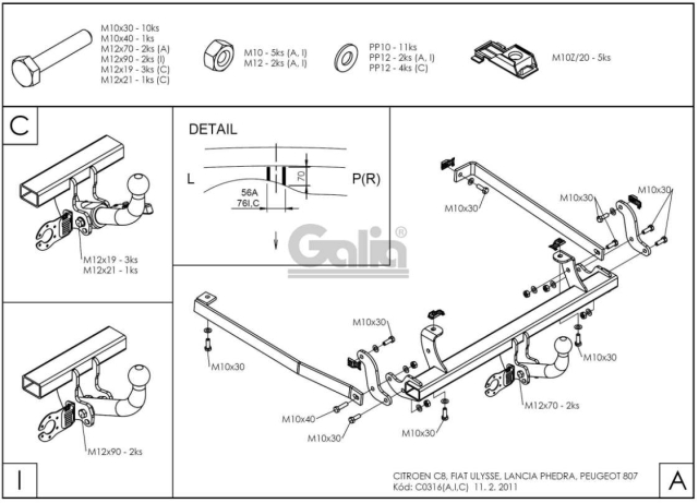 Фаркоп знімний Citroen C8 2002-2014 #5