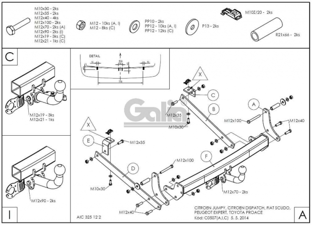 Фаркоп швидкознімний Fiat Scudo 2007-2016 #4