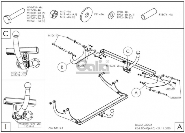 Фаркоп знімний Renault Lodgy 2012-2022 #2