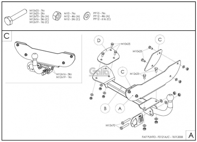 Фаркоп знімний Fiat Punto 1993-1999 #12