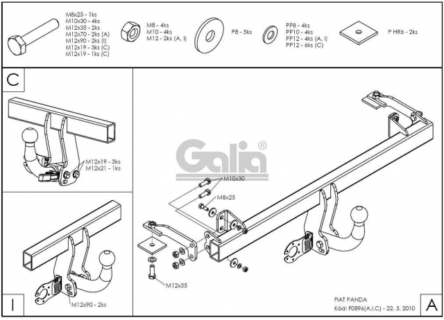Фаркоп знімний Fiat Panda 2003-2012 #10
