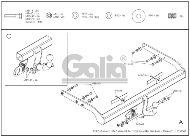Фаркоп швидкознімний Volkswagen Sharan 2000-2010 #11