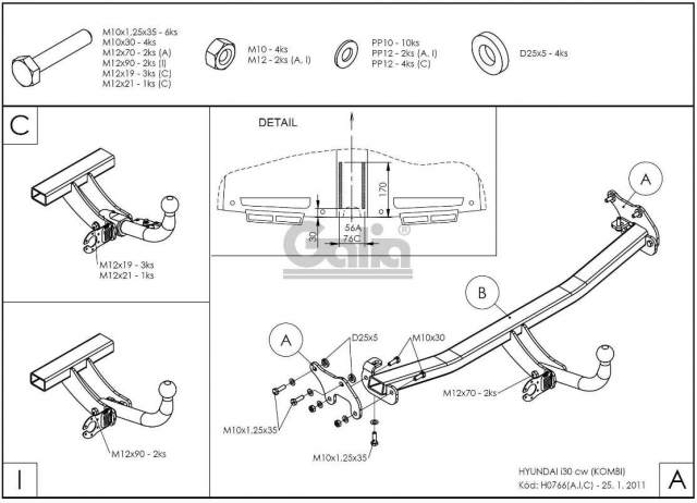 Фаркоп швидкознімний Hyundai I30 2007-2012 (універсал) #9