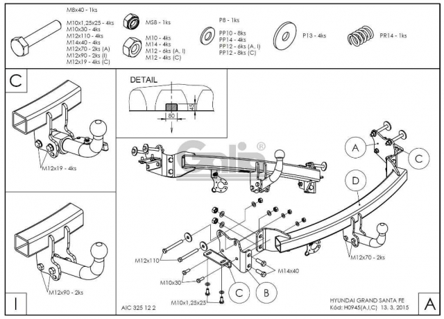 Фаркоп знімний Grand Hyundai Santa Fe 2014-2018 #2