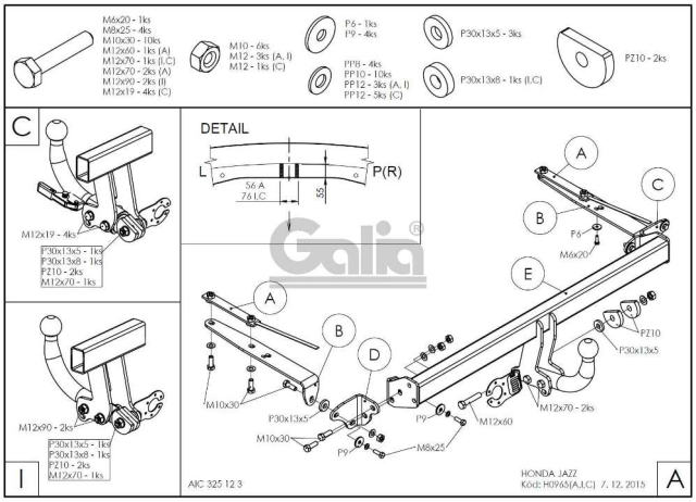 Фаркоп швидкознімний Honda Jazz 2014-2020 #14