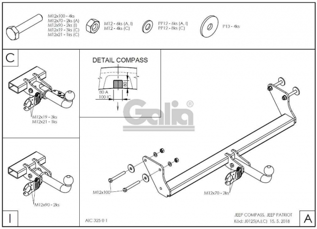 Фаркоп швидкознімний Jeep Patriot 2007-2010 #12