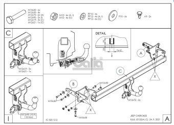 Фаркоп знімний Jeep Cherokee KL 2014-2023