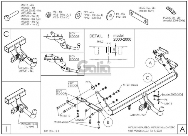Фаркоп швидкознімний Mitsubishi Pajero Wagon 1999-2006 #9