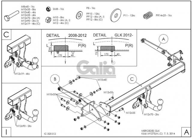 Фаркоп швидкознімний Mercedes GLK-class X204 2008-2015 #11