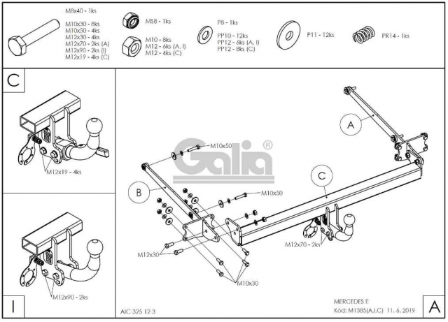 Фаркоп швидкознімний Mercedes E-Class W212 2009-2016 (седан) #12