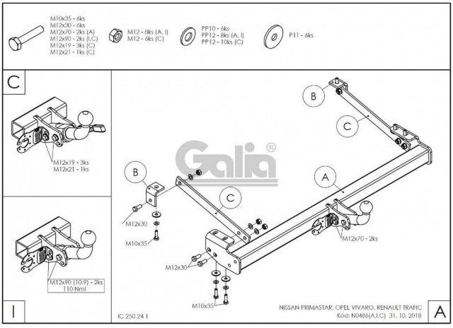 Фаркоп знімний Nissan Primastar 2002-2016 #4