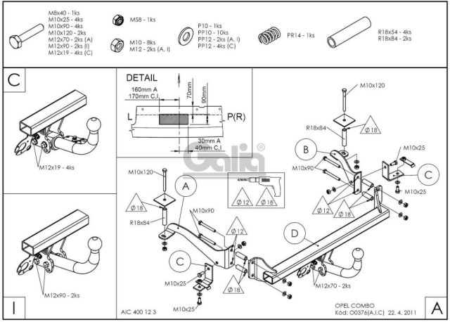 Фаркоп знімний Opel Combo C 2001-2011 #2