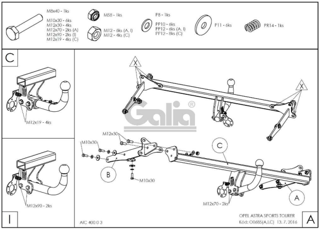 Фаркоп швидкознімний Opel Astra K 2016-2021 (універсал) #9