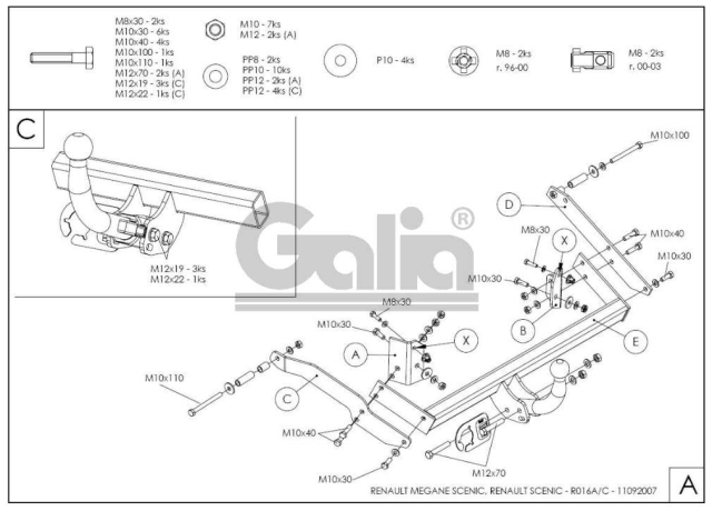 Фаркоп знімний Renault Scenic 1999-2003 (окрім 2,0) #7