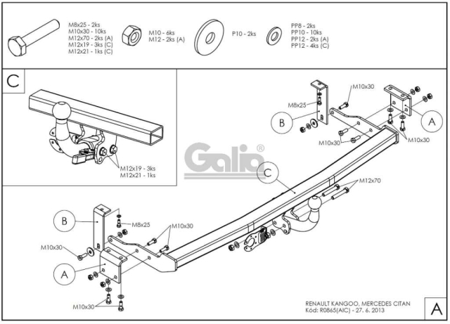 Фаркоп знімний Mercedes Citan W415 2012-2021 #2