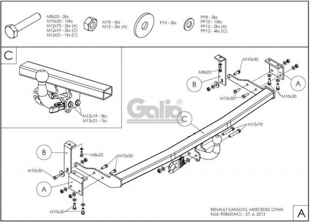 Фаркоп швидкознімний Renault Kangoo 2008-2021 #6