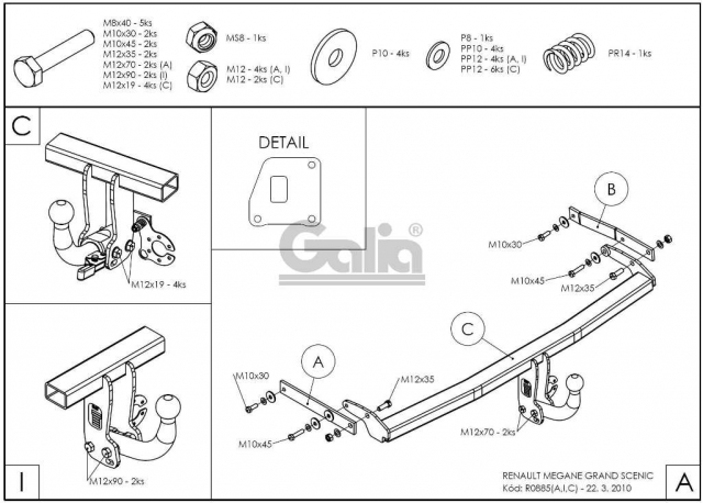 Фаркоп знімний Renault Grand Scenic 2009-2016 #2