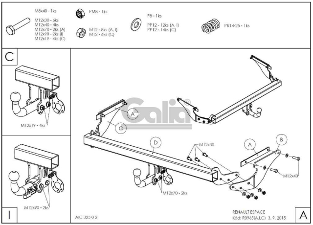 Фаркоп знімний Renault Espace 2014-2020 #2