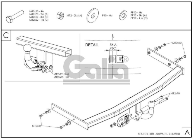 Фаркоп швидкознімний Seat Toledo 1998-2005 #4