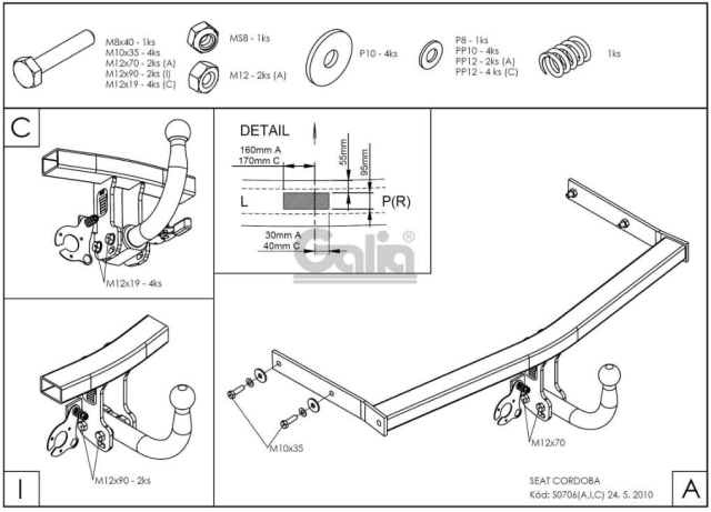 Фаркоп швидкознімний Seat Cordoba 2002-2008 #7