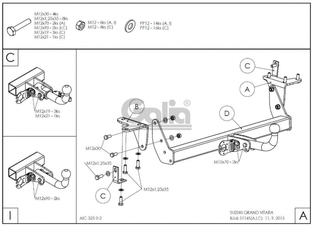 Фаркоп знімний Suzuki Grand Vitara 2005-2010 (3 двері; з запаскою на дверях) #2