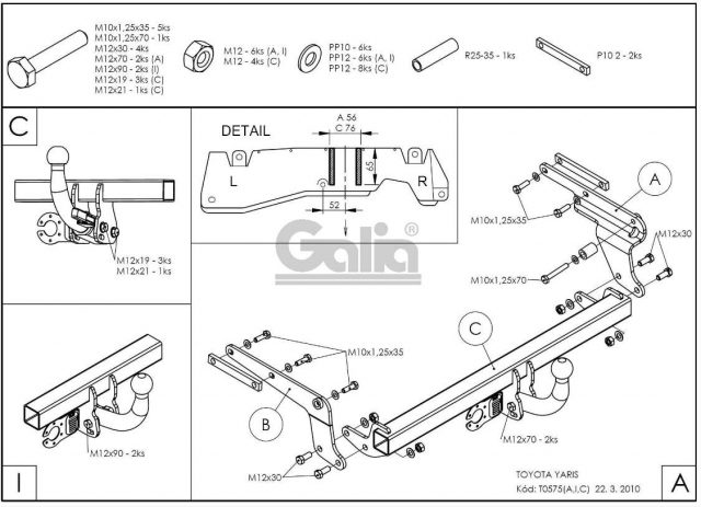 Фаркоп швидкознімний Toyota Yaris 2010-2014 1,4D #7