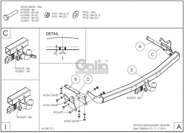 Фаркоп швидкознімний Toyota Highlander 2010-2013 рестайлінг #13