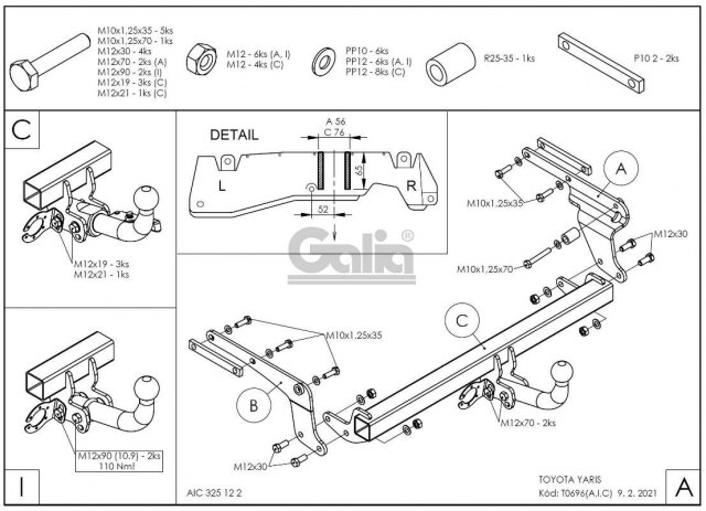 Фаркоп швидкознімний Toyota Yaris 2014-2020 #3