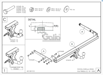 Фаркоп знімний Toyota Corolla Cross 2022-